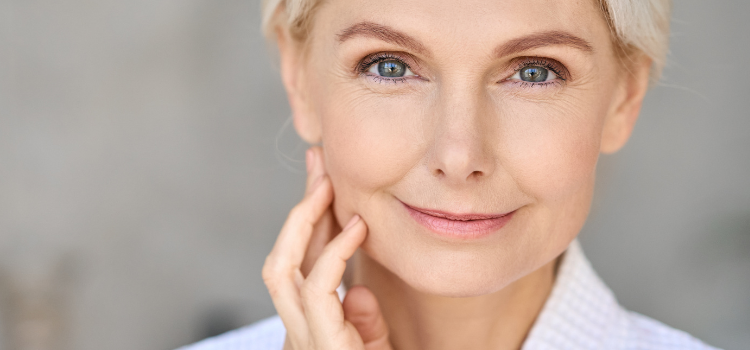 Close up of a lady with healthy skin