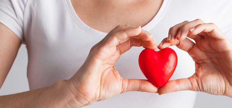 Hands holding a heart shaped item