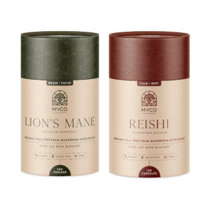 Lion's Mane and Reishi Mushroom supplements